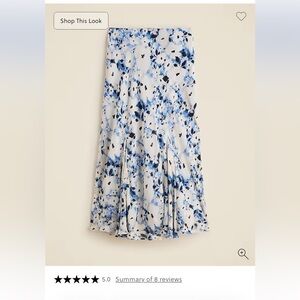 NWT- J.Crew Gwyneth flounce-hem skirt in sky floral chiffon